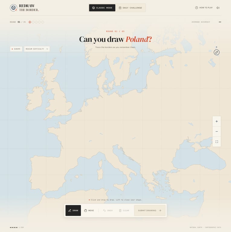 Redraw the Border: Geography map quiz